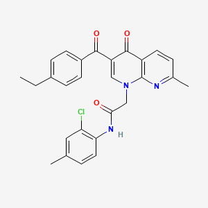 N-(2-chloro-4-methylphenyl)-2-[3-(4-ethylbenzoyl)-7-methyl-4-oxo-1,4-dihydro-1,8-naphthyridin-1-yl]acetamide - 894886-77-2