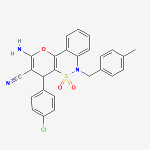 2-Amino-4-(4-chlorophenyl)-6-(4-methylbenzyl)-4,6-dihydropyrano[3,2-c][2,1]benzothiazine-3-carbonitrile 5,5-dioxide - 893295-75-5