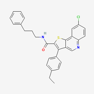 8-chloro-3-(4-ethylphenyl)-N-(3-phenylpropyl)thieno[3,2-c]quinoline-2-carboxamide - 1223776-55-3