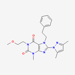 8-(3,5-dimethyl-1H-pyrazol-1-yl)-1-(2-methoxyethyl)-3-methyl-7-phenethyl-1H-purine-2,6(3H,7H)-dione - 1014011-64-3