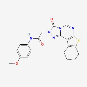N-(4-methoxyphenyl)-2-{5-oxo-10-thia-3,4,6,8-tetraazatetracyclo[7.7.0.0^{2,6}.0^{11,16}]hexadeca-1(9),2,7,11(16)-tetraen-4-yl}acetamide - 1207026-55-8