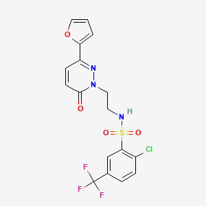 2-chloro-N-(2-(3-(furan-2-yl)-6-oxopyridazin-1(6H)-yl)ethyl)-5-(trifluoromethyl)benzenesulfonamide - 946344-44-1
