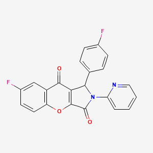 7-Fluoro-1-(4-fluorophenyl)-2-(pyridin-2-yl)-1,2-dihydrochromeno[2,3-c]pyrrole-3,9-dione - 634569-37-2