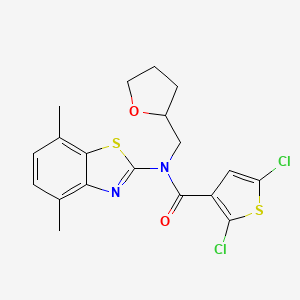 2,5-dichloro-N-(4,7-dimethylbenzo[d]thiazol-2-yl)-N-((tetrahydrofuran-2-yl)methyl)thiophene-3-carboxamide - 920212-28-8