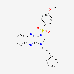 1-((4-methoxyphenyl)sulfonyl)-3-phenethyl-2,3-dihydro-1H-imidazo[4,5-b]quinoxaline - 844851-71-4