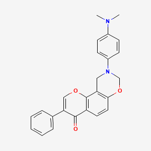 9-(4-(dimethylamino)phenyl)-3-phenyl-9,10-dihydrochromeno[8,7-e][1,3]oxazin-4(8H)-one - 929493-79-8