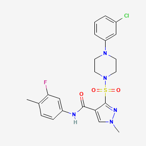 3-{[4-(3-chlorophenyl)piperazin-1-yl]sulfonyl}-N-(3-fluoro-4-methylphenyl)-1-methyl-1H-pyrazole-4-carboxamide - 1185151-85-2