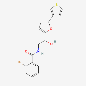 2-bromo-N-(2-hydroxy-2-(5-(thiophen-3-yl)furan-2-yl)ethyl)benzamide - 2034490-29-2