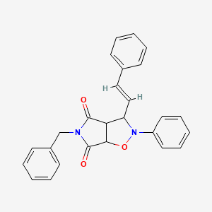 (E)-5-benzyl-2-phenyl-3-styryldihydro-2H-pyrrolo[3,4-d]isoxazole-4,6(5H,6aH)-dione - 317814-65-6