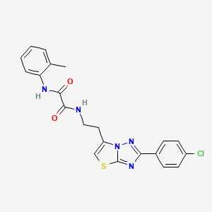 N1-(2-(2-(4-chlorophenyl)thiazolo[3,2-b][1,2,4]triazol-6-yl)ethyl)-N2-(o-tolyl)oxalamide - 894037-40-2