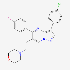 3-(4-Chlorophenyl)-5-(4-fluorophenyl)-6-(2-morpholinoethyl)pyrazolo[1,5-a]pyrimidine - 861207-12-7