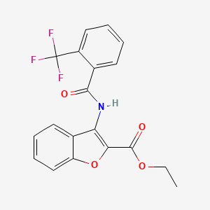 Ethyl 3-(2-(trifluoromethyl)benzamido)benzofuran-2-carboxylate - 847405-91-8