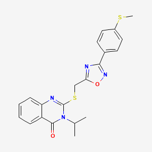 2-[({3-[4-(methylsulfanyl)phenyl]-1,2,4-oxadiazol-5-yl}methyl)sulfanyl]-3-(propan-2-yl)-3,4-dihydroquinazolin-4-one - 946328-77-4