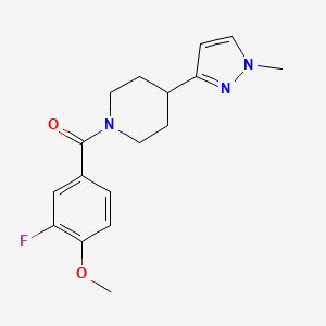 (3-fluoro-4-methoxyphenyl)(4-(1-methyl-1H-pyrazol-3-yl)piperidin-1-yl)methanone - 2034555-90-1