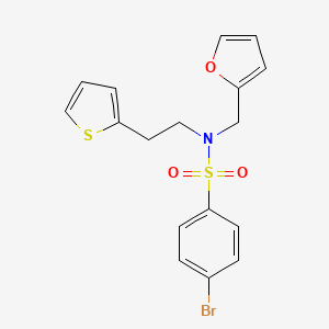 4-bromo-N-(furan-2-ylmethyl)-N-(2-(thiophen-2-yl)ethyl)benzenesulfonamide - 1396799-97-5