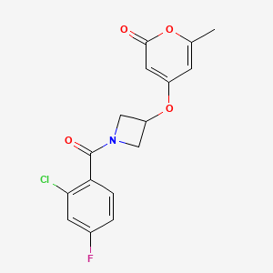 4-((1-(2-chloro-4-fluorobenzoyl)azetidin-3-yl)oxy)-6-methyl-2H-pyran-2-one - 1795363-11-9