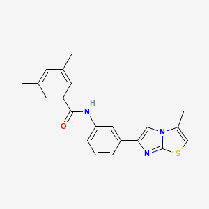 3,5-dimethyl-N-(3-(3-methylimidazo[2,1-b]thiazol-6-yl)phenyl)benzamide - 893980-98-8