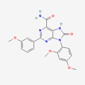 9-(2,4-dimethoxyphenyl)-2-(3-methoxyphenyl)-8-oxo-8,9-dihydro-7H-purine-6-carboxamide - 898447-08-0