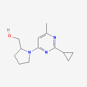 (1-(2-Cyclopropyl-6-methylpyrimidin-4-yl)pyrrolidin-2-yl)methanol - 2034417-07-5