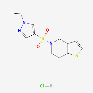1-ethyl-4-{4H,5H,6H,7H-thieno[3,2-c]pyridine-5-sulfonyl}-1H-pyrazole hydrochloride - 2034241-64-8