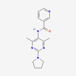 N-(4,6-dimethyl-2-(pyrrolidin-1-yl)pyrimidin-5-yl)nicotinamide - 1448123-77-0