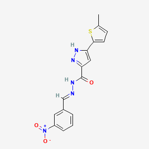 (E)-3-(5-methylthiophen-2-yl)-N'-(3-nitrobenzylidene)-1H-pyrazole-5-carbohydrazide - 1285521-89-2