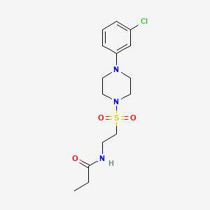 N-(2-((4-(3-chlorophenyl)piperazin-1-yl)sulfonyl)ethyl)propionamide - 897612-69-0
