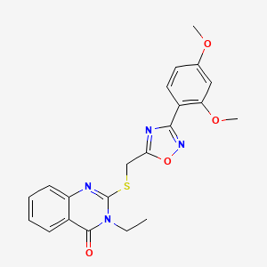 2-(((3-(2,4-dimethoxyphenyl)-1,2,4-oxadiazol-5-yl)methyl)thio)-3-ethylquinazolin-4(3H)-one - 926830-51-5