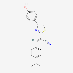 (2E)-2-[4-(4-hydroxyphenyl)-1,3-thiazol-2-yl]-3-[4-(propan-2-yl)phenyl]prop-2-enenitrile - 402953-33-7