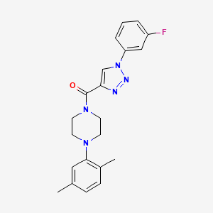 (4-(2,5-dimethylphenyl)piperazin-1-yl)(1-(3-fluorophenyl)-1H-1,2,3-triazol-4-yl)methanone - 1226443-67-9