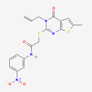2-((3-allyl-6-methyl-4-oxo-3,4-dihydrothieno[2,3-d]pyrimidin-2-yl)thio)-N-(3-nitrophenyl)acetamide - 923250-03-7