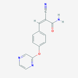 (Z)-2-cyano-3-(4-pyrazin-2-yloxyphenyl)prop-2-enamide - 1436373-62-4