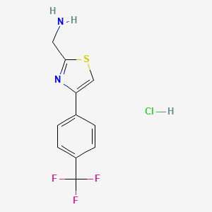 [4-[4-(Trifluoromethyl)phenyl]-1,3-thiazol-2-yl]methanamine;hydrochloride - 1448246-43-2
