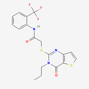 2-({4-oxo-3-propyl-3H,4H-thieno[3,2-d]pyrimidin-2-yl}sulfanyl)-N-[2-(trifluoromethyl)phenyl]acetamide - 1252847-73-6