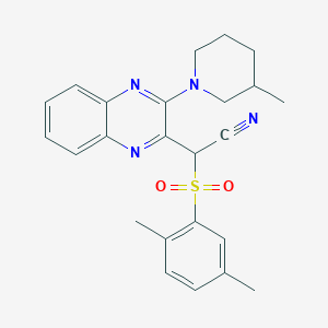 2-(2,5-dimethylbenzenesulfonyl)-2-[3-(3-methylpiperidin-1-yl)quinoxalin-2-yl]acetonitrile - 847175-99-9