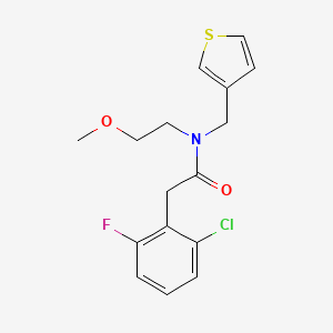 2-(2-chloro-6-fluorophenyl)-N-(2-methoxyethyl)-N-(thiophen-3-ylmethyl)acetamide - 1797613-37-6