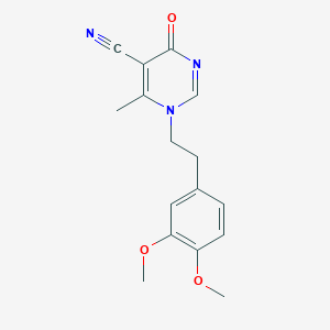 1-(3,4-Dimethoxyphenethyl)-6-methyl-4-oxo-1,4-dihydro-5-pyrimidinecarbonitrile - 303148-43-8