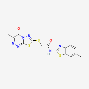 N-(6-methyl-1,3-benzothiazol-2-yl)-2-({3-methyl-4-oxo-4H-[1,3,4]thiadiazolo[2,3-c][1,2,4]triazin-7-yl}sulfanyl)acetamide - 869074-56-6