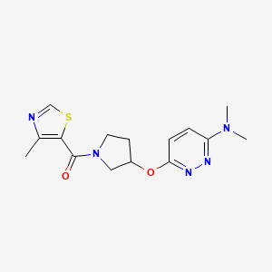 (3-((6-(Dimethylamino)pyridazin-3-yl)oxy)pyrrolidin-1-yl)(4-methylthiazol-5-yl)methanone - 2034225-12-0