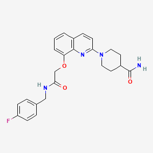 1-(8-(2-((4-Fluorobenzyl)amino)-2-oxoethoxy)quinolin-2-yl)piperidine-4-carboxamide - 921554-03-2