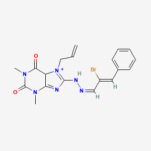 8-[(2Z)-2-[(2Z)-2-bromo-3-phenylprop-2-en-1-ylidene]hydrazin-1-yl]-1,3-dimethyl-7-(prop-2-en-1-yl)-2,3,6,7-tetrahydro-1H-purine-2,6-dione - 377069-03-9