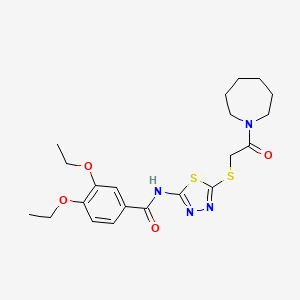 N-(5-{[2-(azepan-1-yl)-2-oxoethyl]sulfanyl}-1,3,4-thiadiazol-2-yl)-3,4-diethoxybenzamide - 476466-64-5