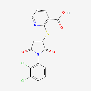 2-((1-(2,3-Dichlorophenyl)-2,5-dioxopyrrolidin-3-yl)thio)nicotinic acid - 838882-67-0