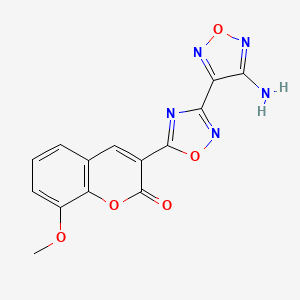 3-[3-(4-amino-1,2,5-oxadiazol-3-yl)-1,2,4-oxadiazol-5-yl]-8-methoxy-2H-chromen-2-one - 892759-30-7