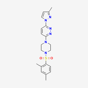 3-(4-((2,4-dimethylphenyl)sulfonyl)piperazin-1-yl)-6-(3-methyl-1H-pyrazol-1-yl)pyridazine - 1013818-37-5