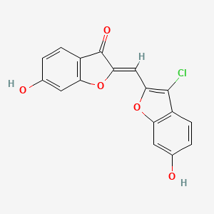 (2Z)-2-[(3-chloro-6-hydroxy-1-benzofuran-2-yl)methylidene]-6-hydroxy-2,3-dihydro-1-benzofuran-3-one - 637753-81-2