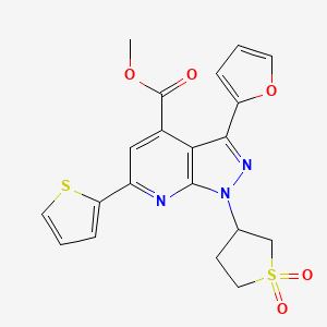 methyl 1-(1,1-dioxidotetrahydrothiophen-3-yl)-3-(furan-2-yl)-6-(thiophen-2-yl)-1H-pyrazolo[3,4-b]pyridine-4-carboxylate - 1040636-46-1