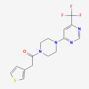 2-(Thiophen-3-yl)-1-(4-(6-(trifluoromethyl)pyrimidin-4-yl)piperazin-1-yl)ethanone - 2034343-68-3