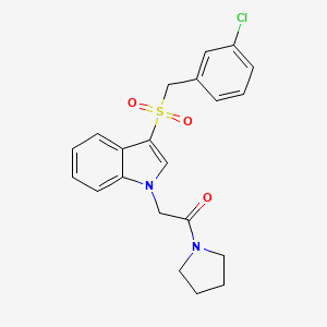 2-{3-[(3-chlorophenyl)methanesulfonyl]-1H-indol-1-yl}-1-(pyrrolidin-1-yl)ethan-1-one - 878057-99-9