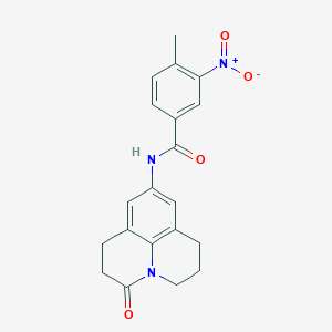 4-methyl-3-nitro-N-(3-oxo-1,2,3,5,6,7-hexahydropyrido[3,2,1-ij]quinolin-9-yl)benzamide - 898411-96-6